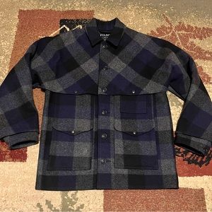 Filson Double Mackinaw Cruiser Charcoal Black Navy Medium Long USA *SUPER RARE*